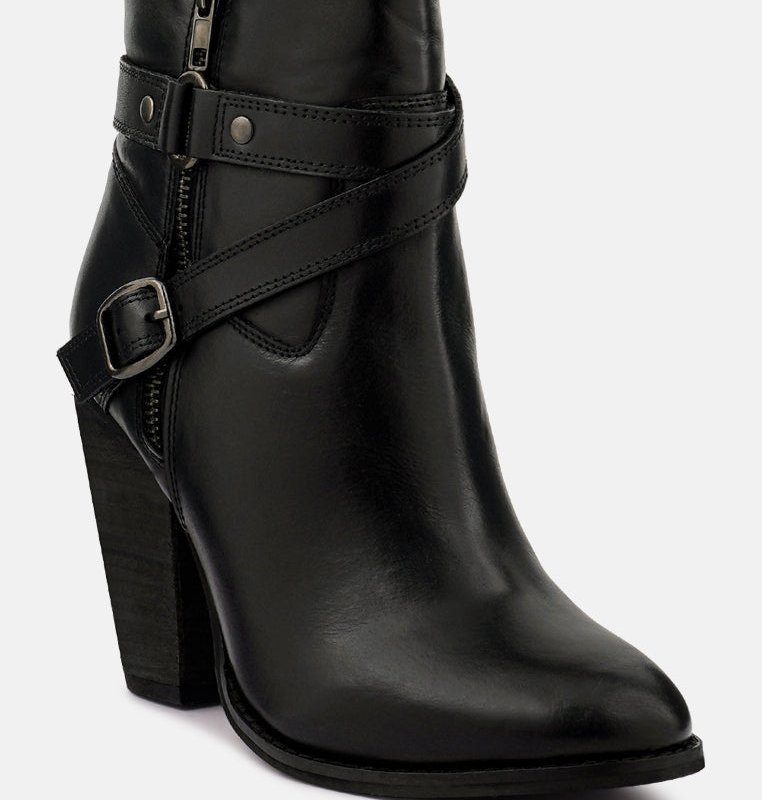 Shop Rag & Co Cat-track Black Leather Ankle Boots