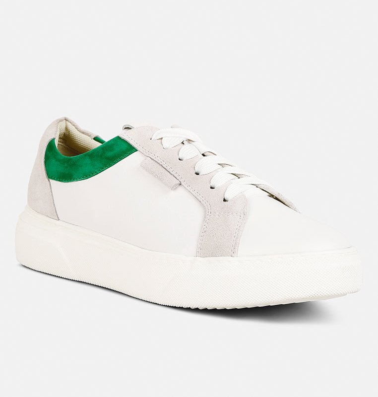 Shop Rag & Co Endler Color Block Leather Sneakers In Green