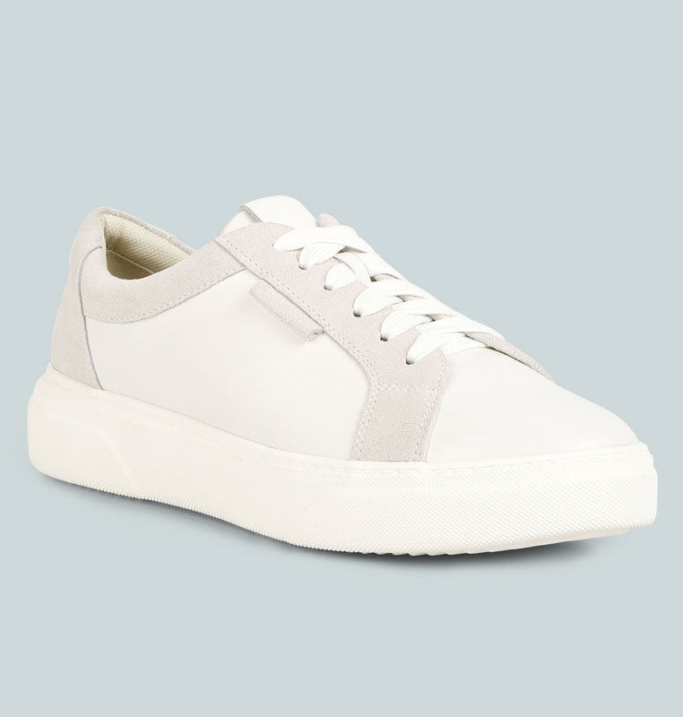 Shop Rag & Co Endler Color Block Leather Sneakers In White
