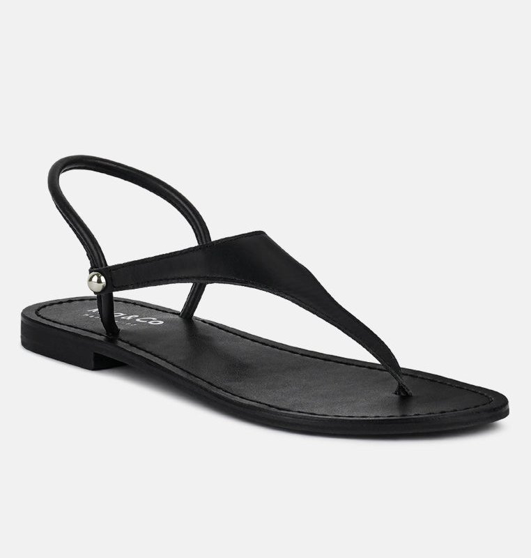Shop Rag & Co Madeline Black Flat Thong Sandals