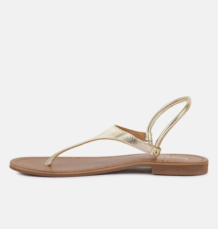 Shop Rag & Co Madeline Gold Flat Thong Sandals