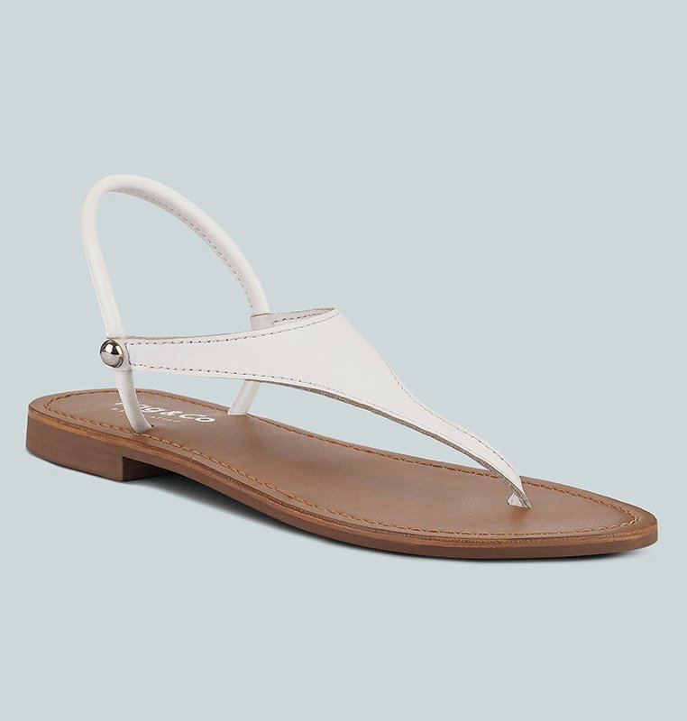 Shop Rag & Co Madeline White Flat Thong Sandals