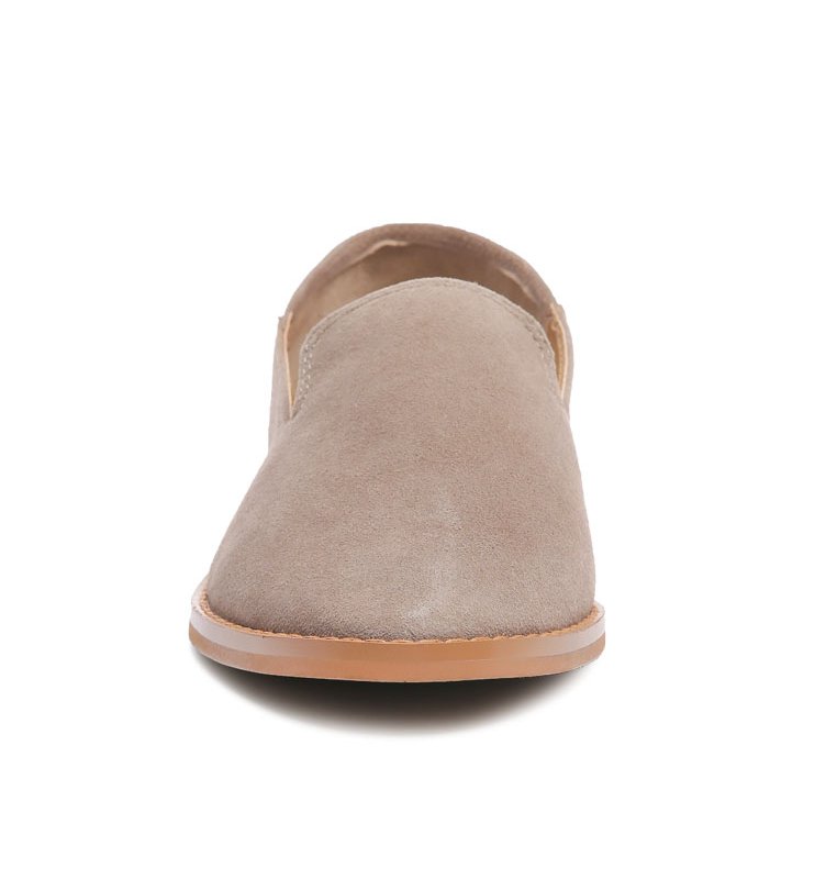 Shop Rag & Co Oliwia Taupe Classic Suede Loafers In Brown