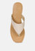 Orofer Latte Soft Leather Luxury Thong Flats