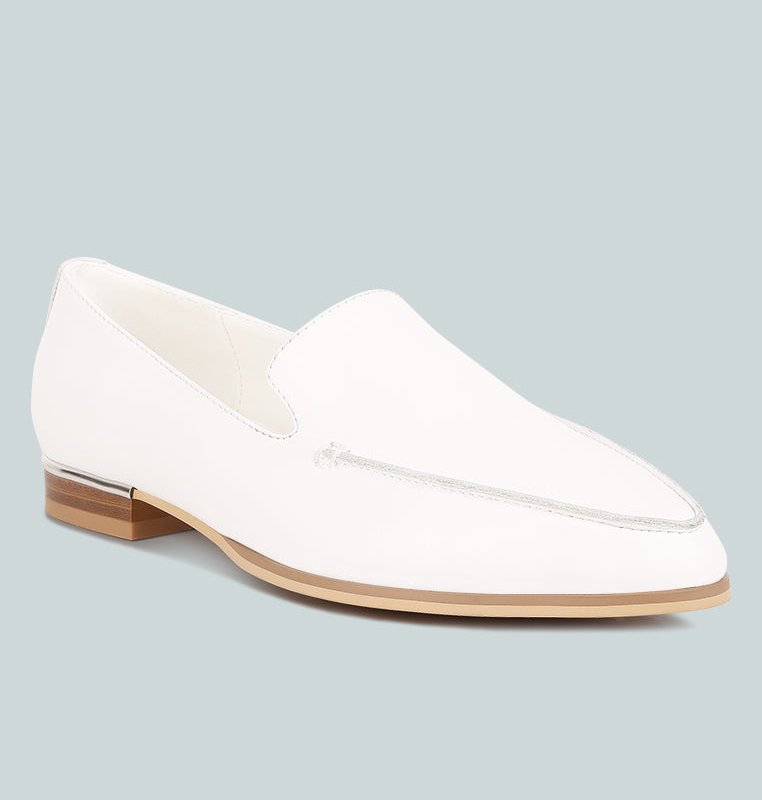 Shop Rag & Co Richelli Metallic Sling Detail Loafers In White