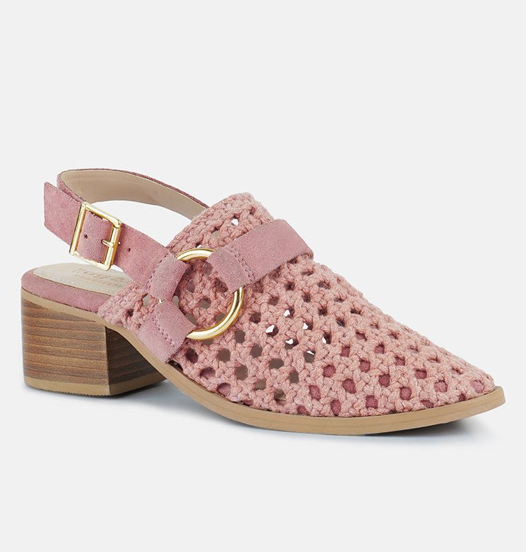 Shop Rag & Co Rosalie Pink Block Heeled Sandal