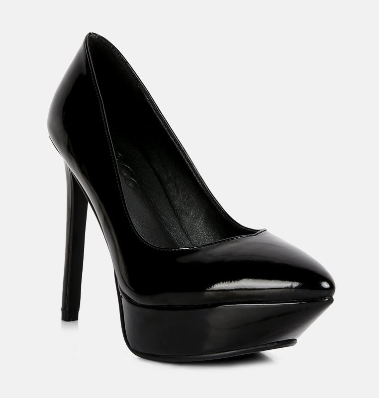 Shop Rag & Co Rothko Black Patent Stiletto Sandals