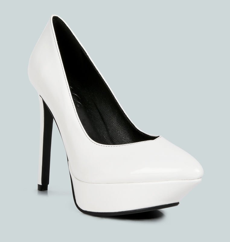 Shop Rag & Co Rothko White Patent Stiletto Sandals