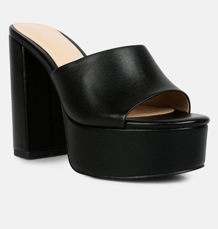 Shop Rag & Co Shuri Open Toe High Block Heel Sandals In Black