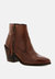 Viviana Brown Ankle Boots with Zipper - Brown