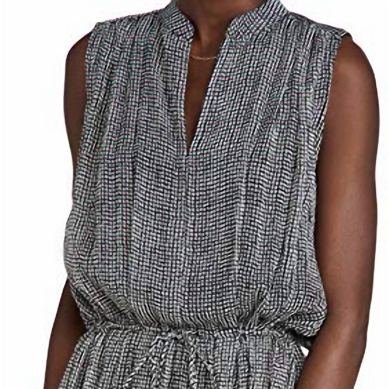 Shop Rag & Bone Carly Geometric Print Sleeveless Gathered Waist Mini Dress In Black