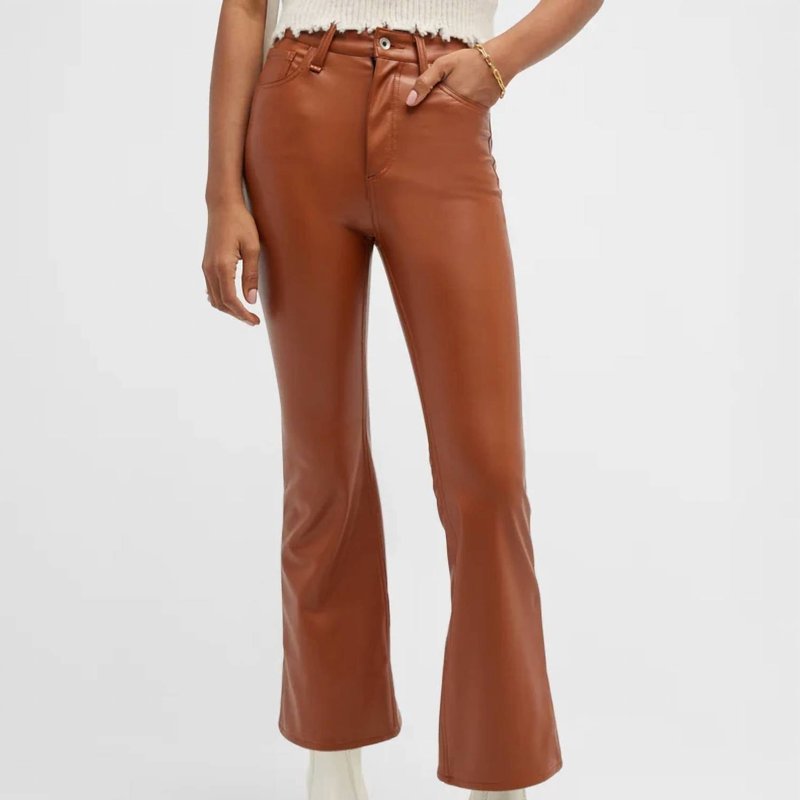 Shop Rag & Bone Casey Faux Leather Flare Pants In Brown