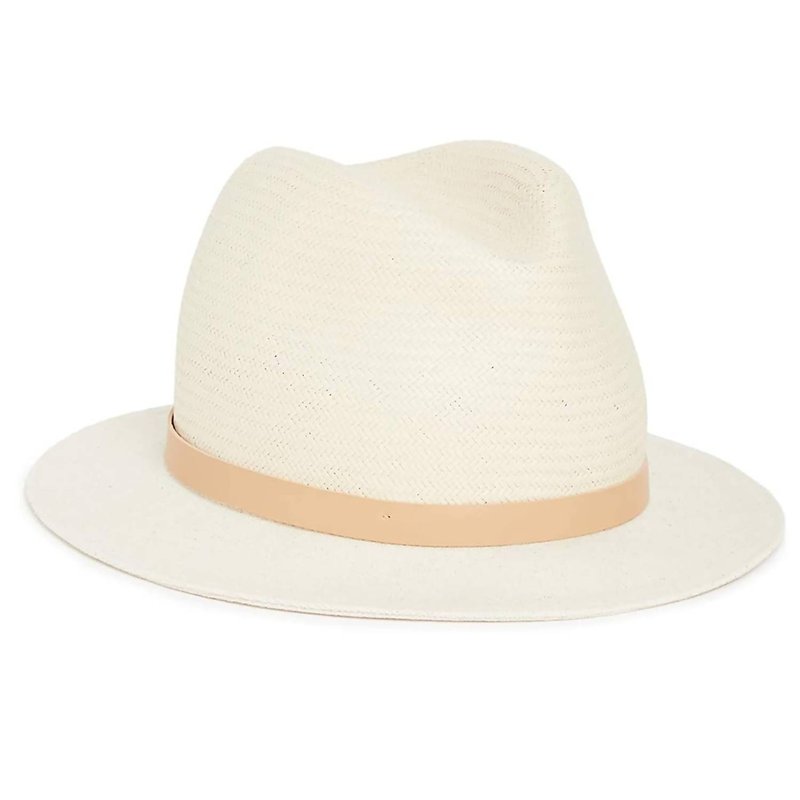 Shop Rag & Bone Fedorah Brim Leather Trim Straw Hat In White