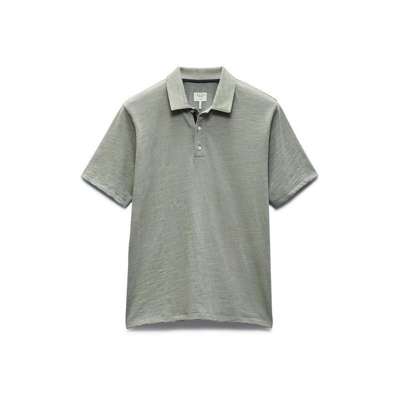 Shop Rag & Bone Men's Classic Flame Polo Shirt, Dark Mint In Green