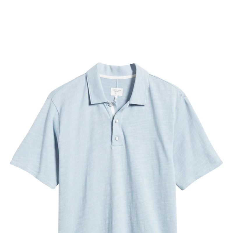 Shop Rag & Bone Men's Classic Flame Polo Shirt, Desert Blue
