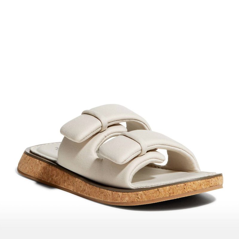 Shop Rag & Bone Parque Suede Dual-buckle Slide Sandals In White