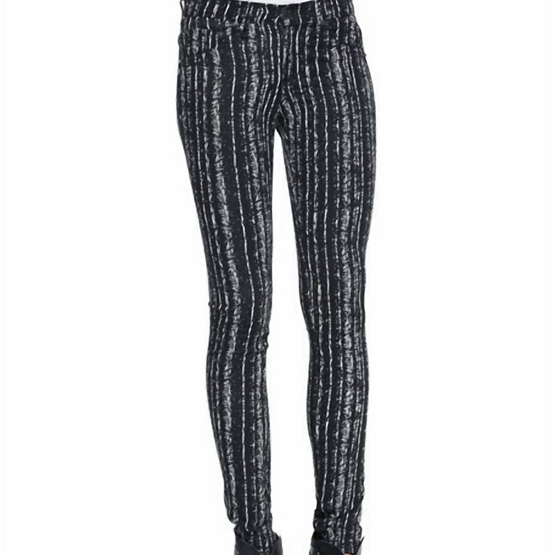 Shop Rag & Bone Women Barcode Printed Mid Rise Skinny Jeans Leggings In Black