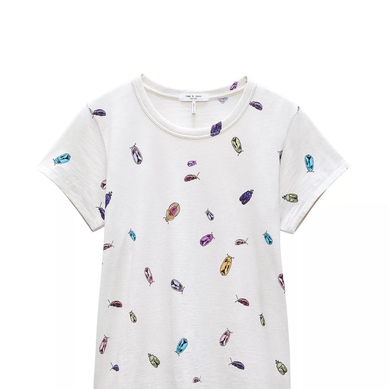 Shop Rag & Bone Women's Beetle Print Short Sleeve T-shirt In White