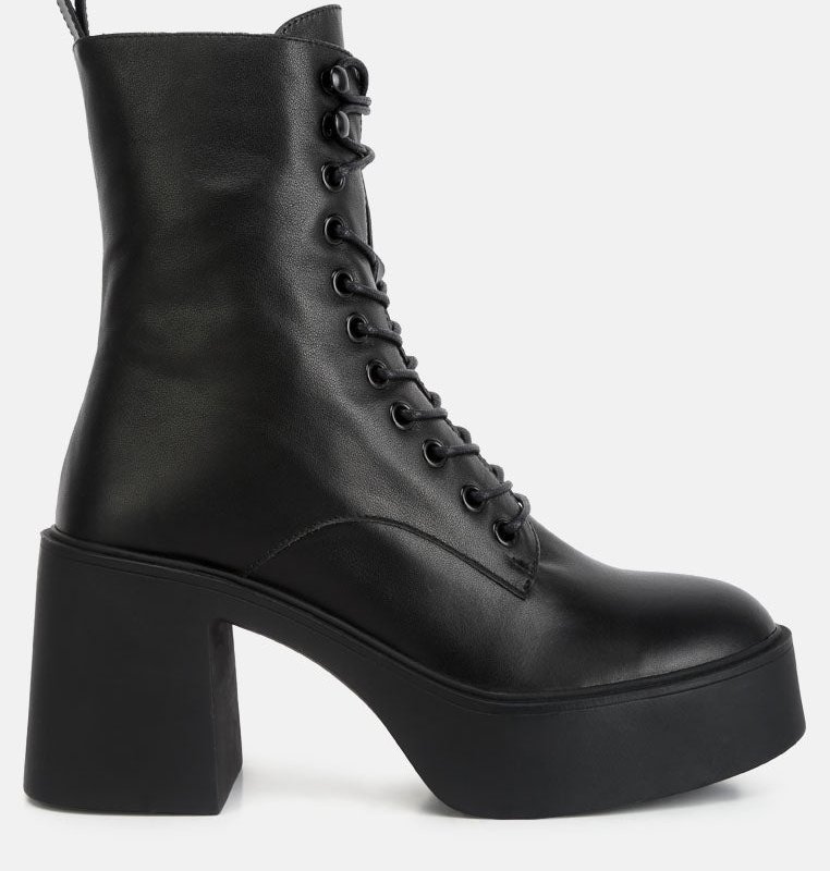 Shop Rag & Co Carmac High Ankle Platform Boots In Black