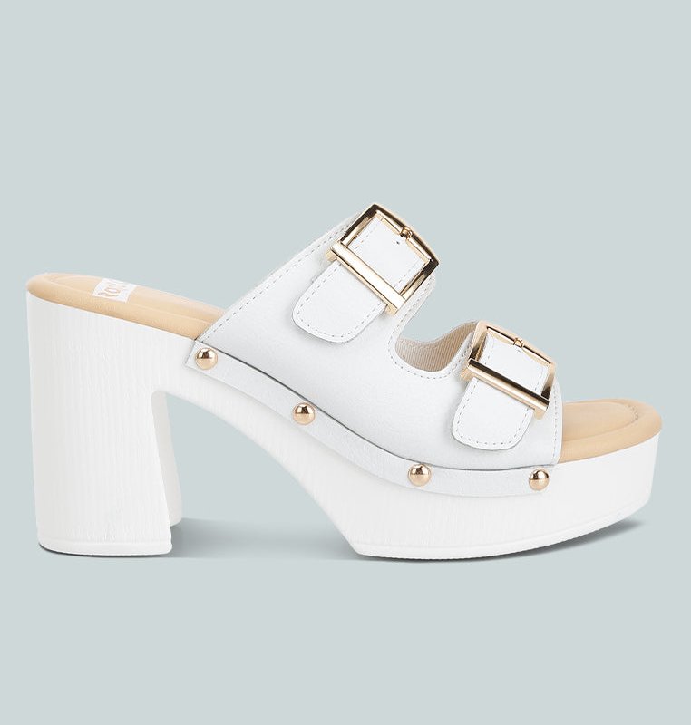 Shop Rag & Co Kenna Dual Buckle Strap Sandals In White