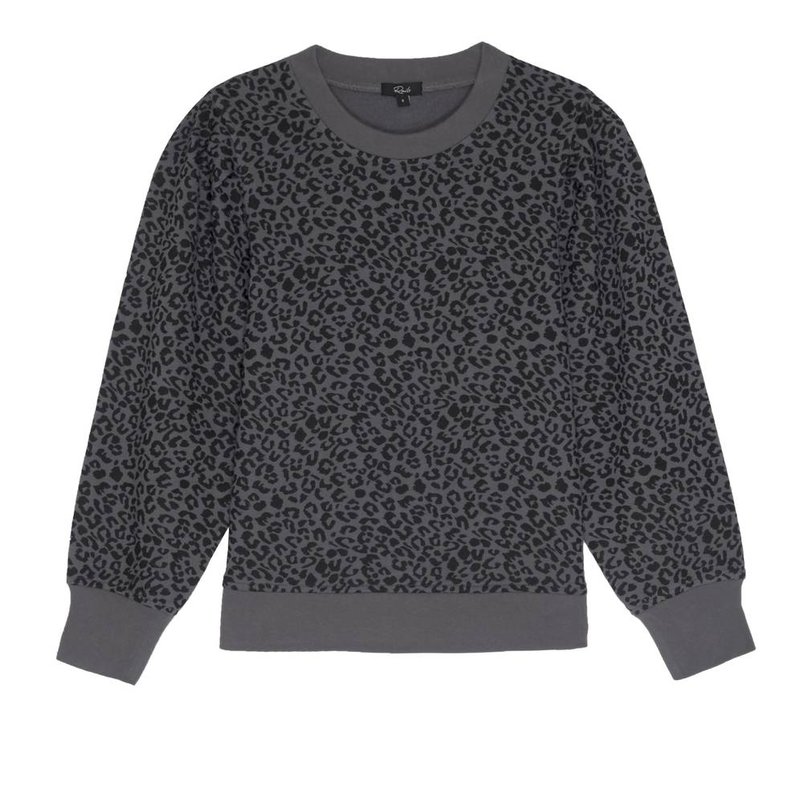 Shop Rails Women's Marcie Sweatshirt In Charcoal Mini Cheetah In Grey