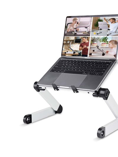 Rainbean Aluminum Adjustable And Foldable Portable Laptop Stand In Black product