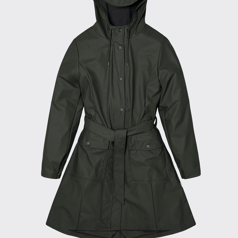 Rains Curve Jacket In Evergreen