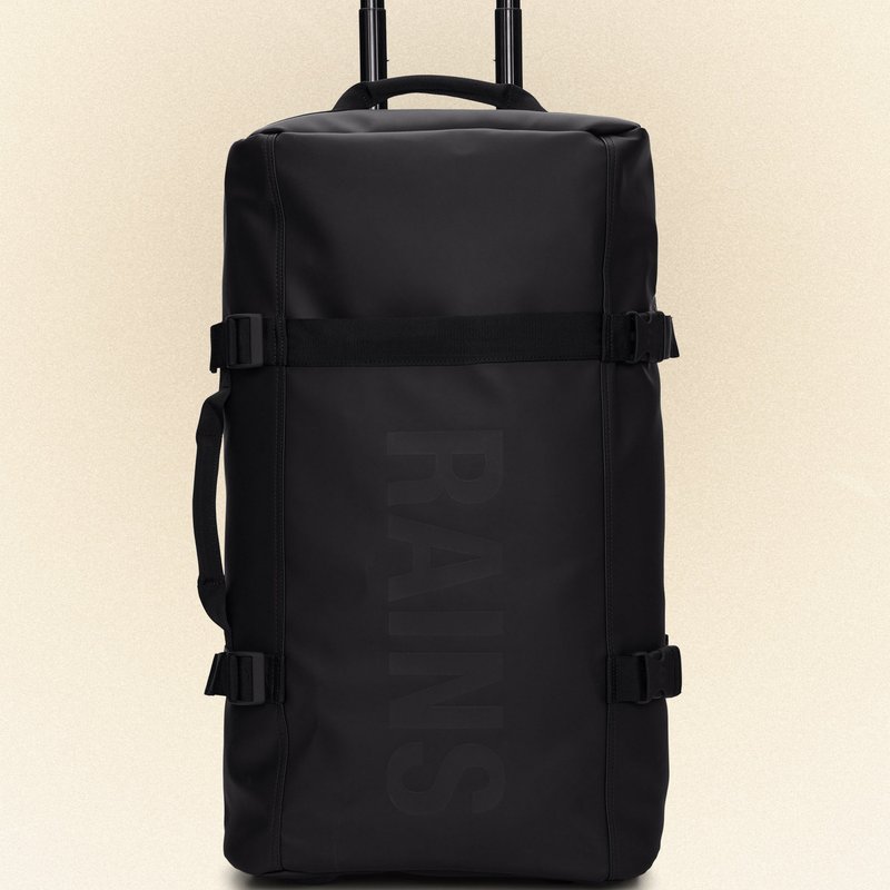 Shop Rains Texel Check-in Suitcases Bag In Black