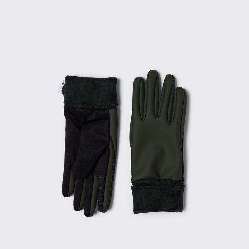 Shop Rains Touchscreen Finished Gloves In Green