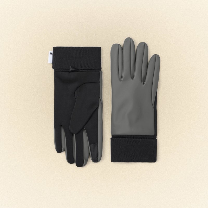 Shop Rains Touchscreen Finished Gloves In Grey