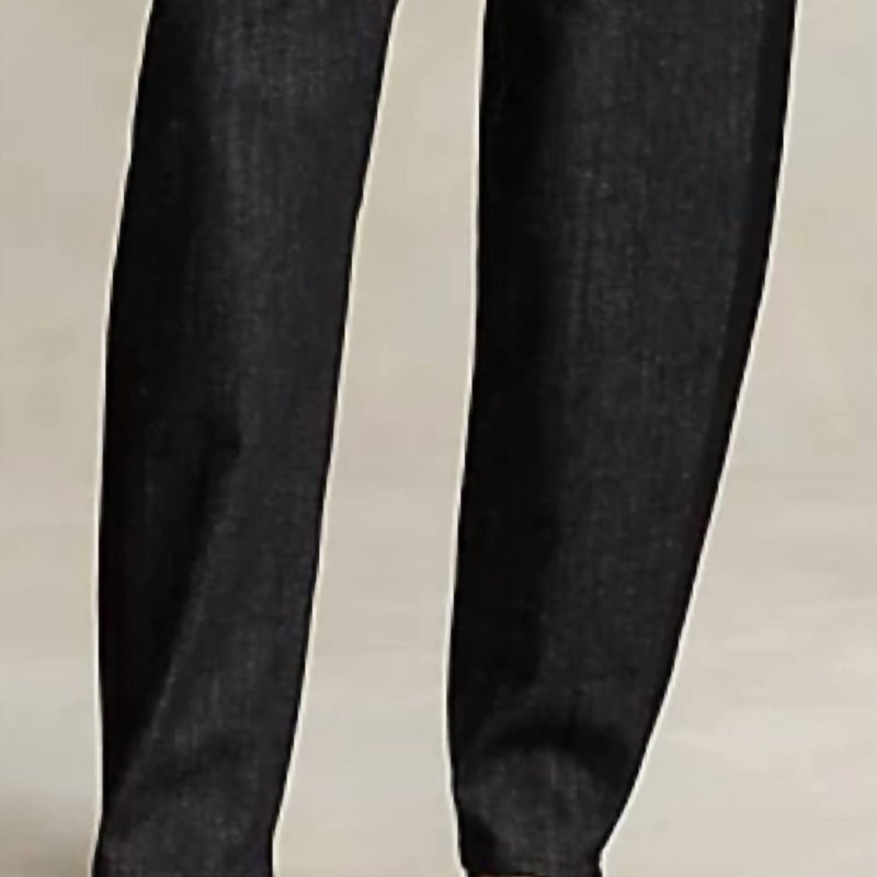 Shop Ralph Lauren Polo Satin Stripe Curve Taper Carrot Jean In Black