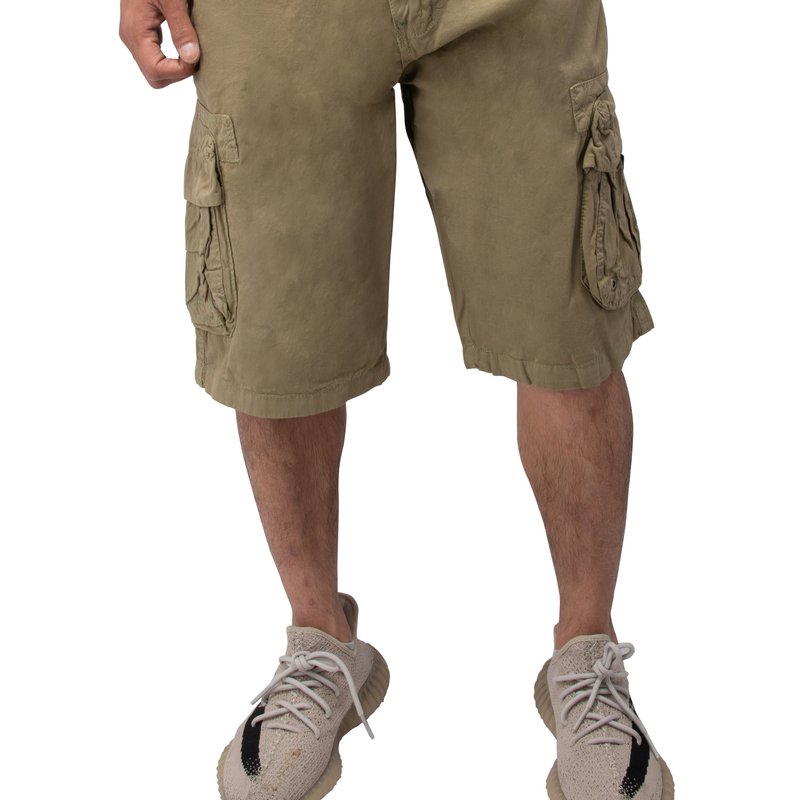 Raw X Men's Belted 12.5" Inseam Cargo Shorts In Gray
