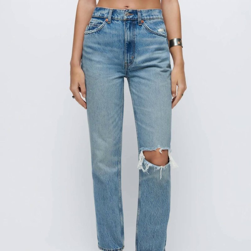 Shop Re/done 70s Straight Jean In Blue