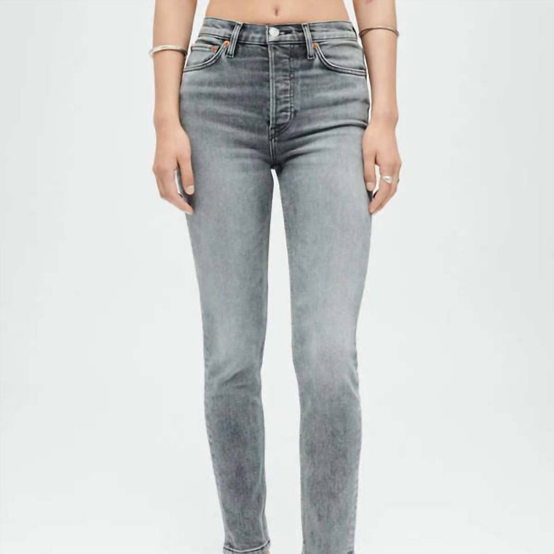 Shop Re/done 90s High Rise Ankle Crop Jean In Grey