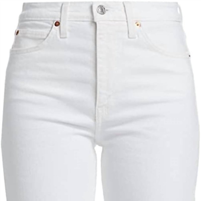 Shop Re/done Women Crop Boot Cut 70's Denim High Rise Jeans In White