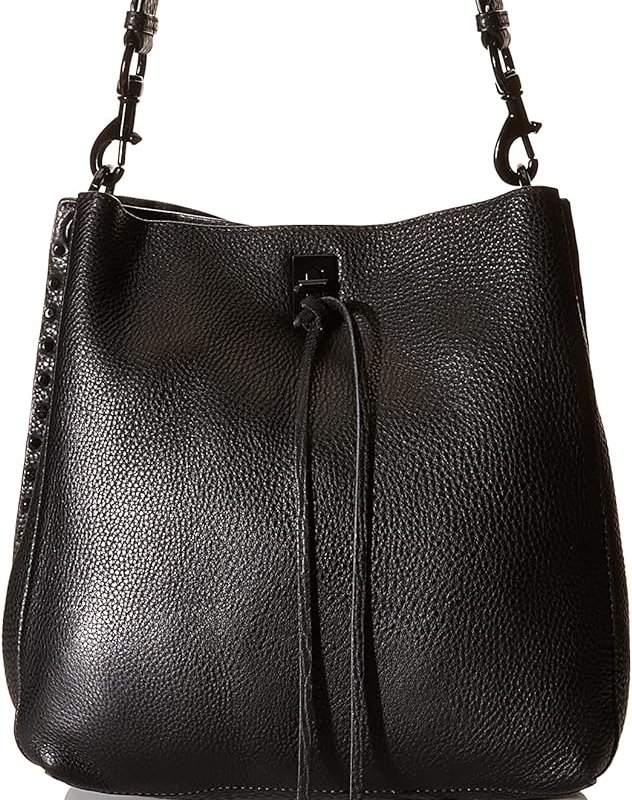 Shop Rebecca Minkoff Darren Convertible Shoulder Leather Bag In Black