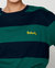 Embroidered Rebody Logo Rugby Striped Sweatshirt