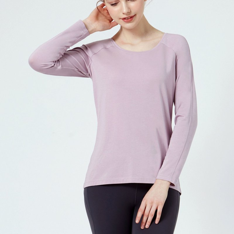 Rebody Extenssial Long Sleeve T- Shirt In Purple