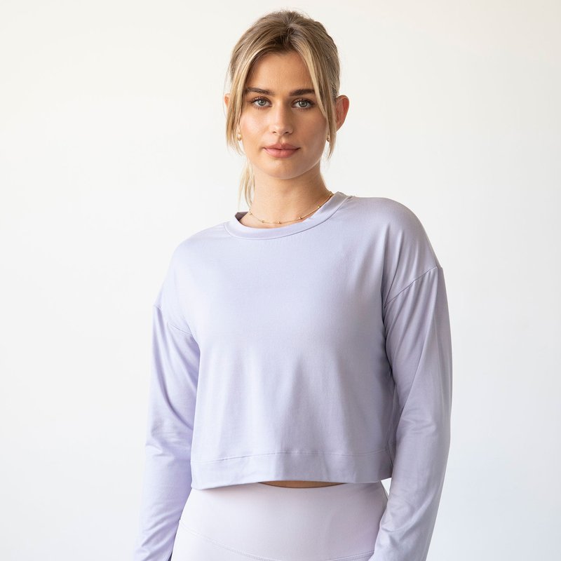 Rebody Go With The Flow Crop Long Sleeve In Purple