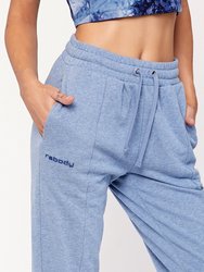 Pintuck French Terry Joggers - Indigo Heather Blue
