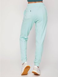 Pintuck French Terry Joggers - Smooth Mint