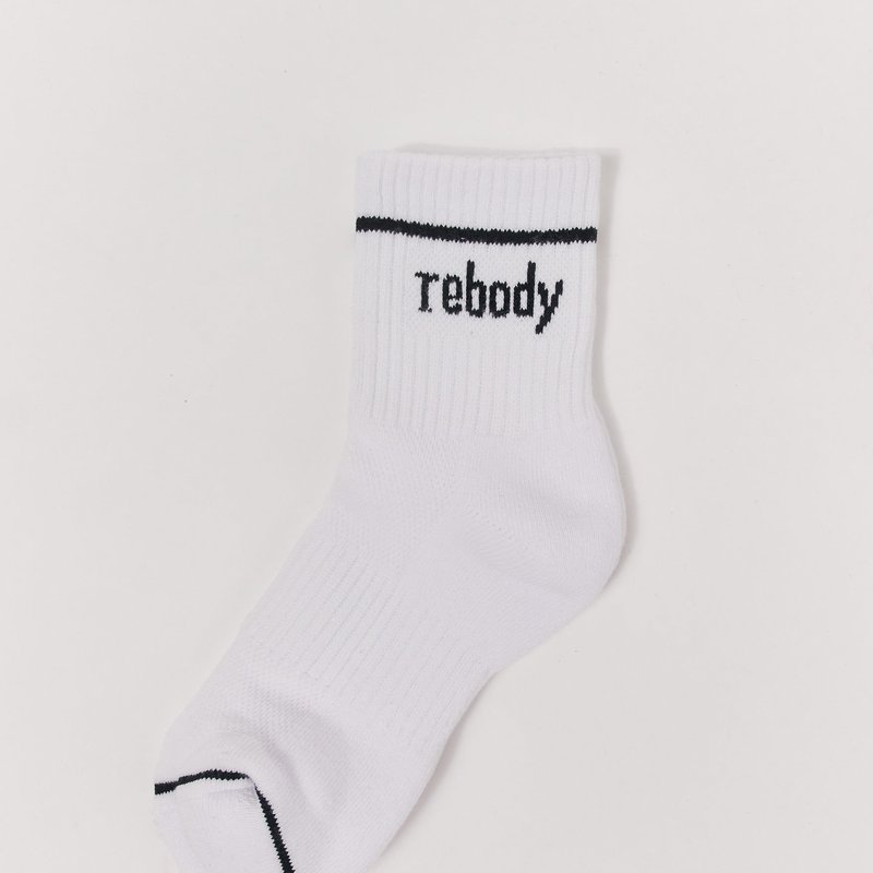 Rebody Ready To Mid Crew Socks In White