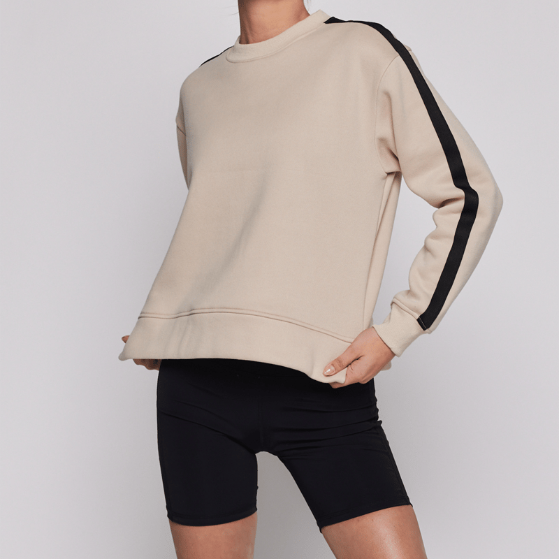 Rebody Sideline Fleece Sweatshirt In Brown