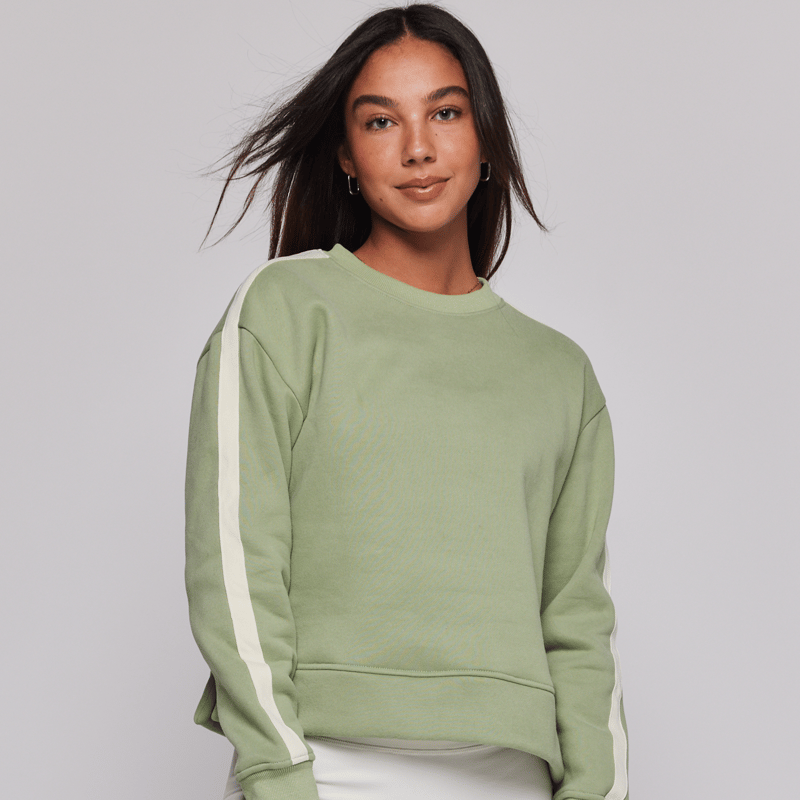 Rebody Sideline Fleece Sweatshirt In Green