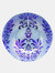 Damask Set/4 7.5" Gilded Glass Deep Plates - Blue Purple