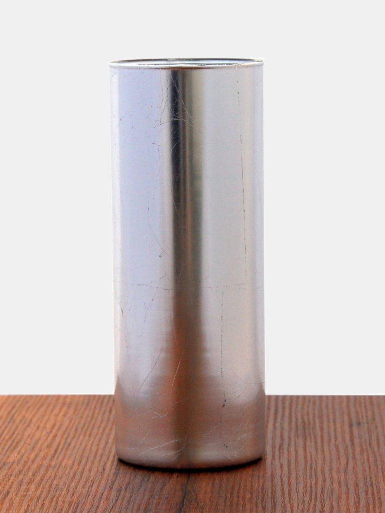 Doré 10" Gilded Glass Cylinder Vase - Silver