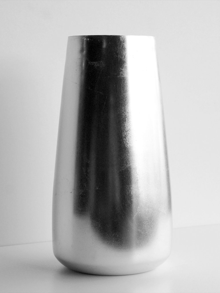 Doré 12" Gilded Glass Zen Vase - Silver