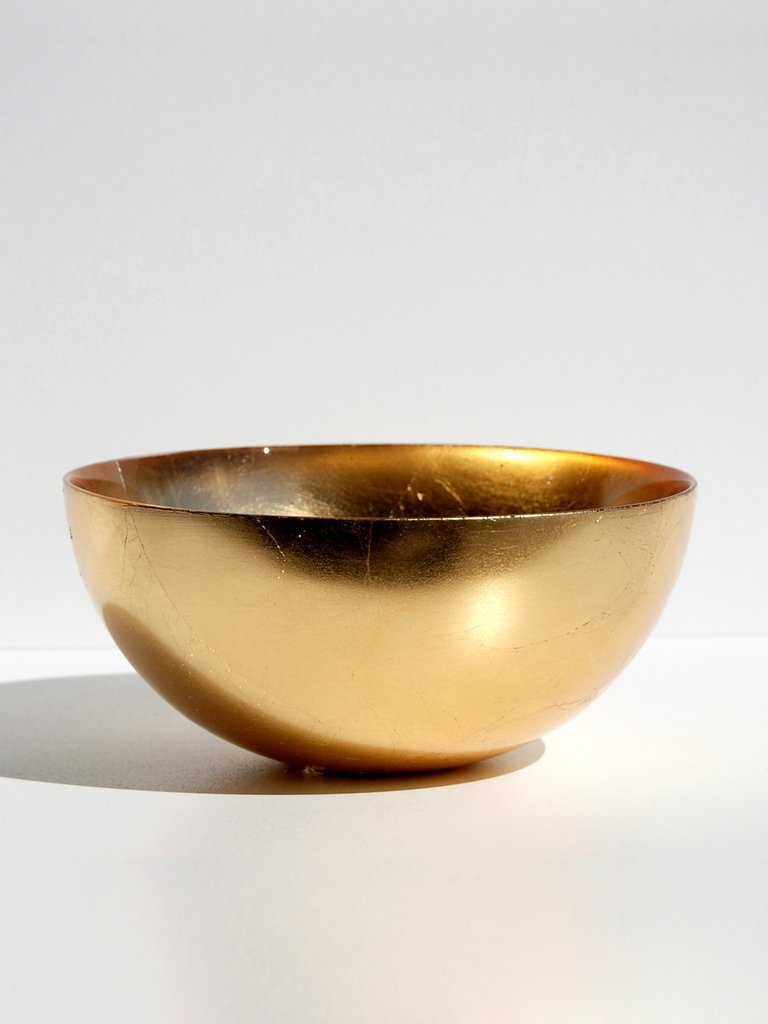 Doré  8" Gilded Glass Salad Bowl - Gold