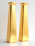 Doré Set/2 11" Gilded Glass Square Vases - Gold