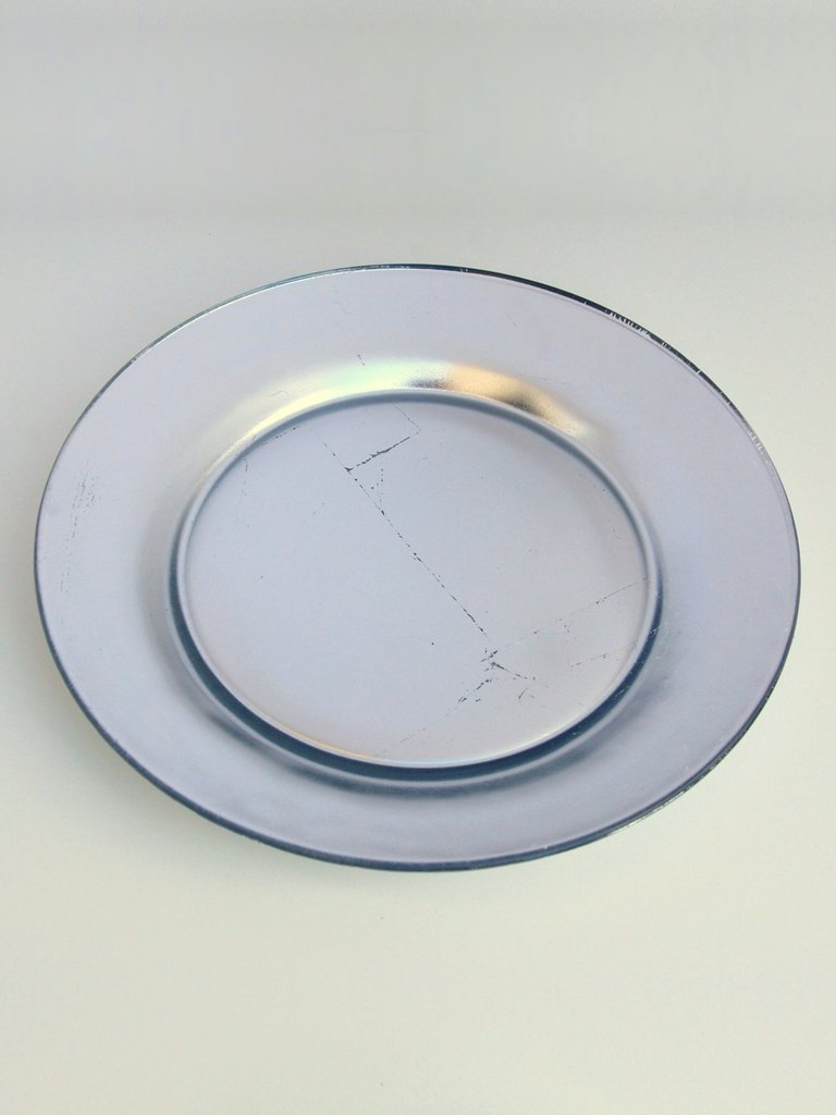 Doré Set/4 7" Gilded Glass Salad Plate - Silver